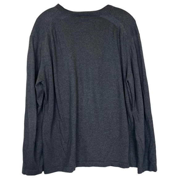 Alfani Men’s Grey V-Neck Long Sleeve Vintage Sweater Shirt Top size Large - Picture 2 of 4